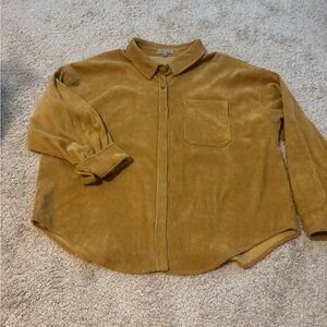 Wishlist Apparel Women’s Mustard Yellow Corduroy Button Up Size M/L